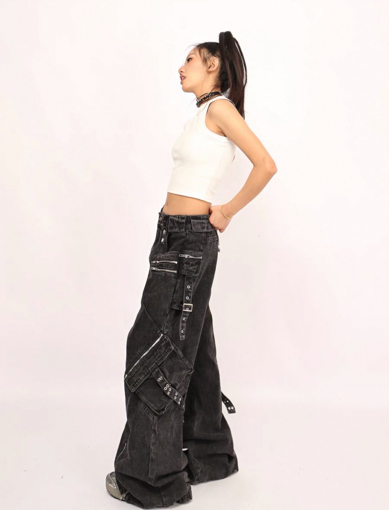 zip pocket cargo denim A3