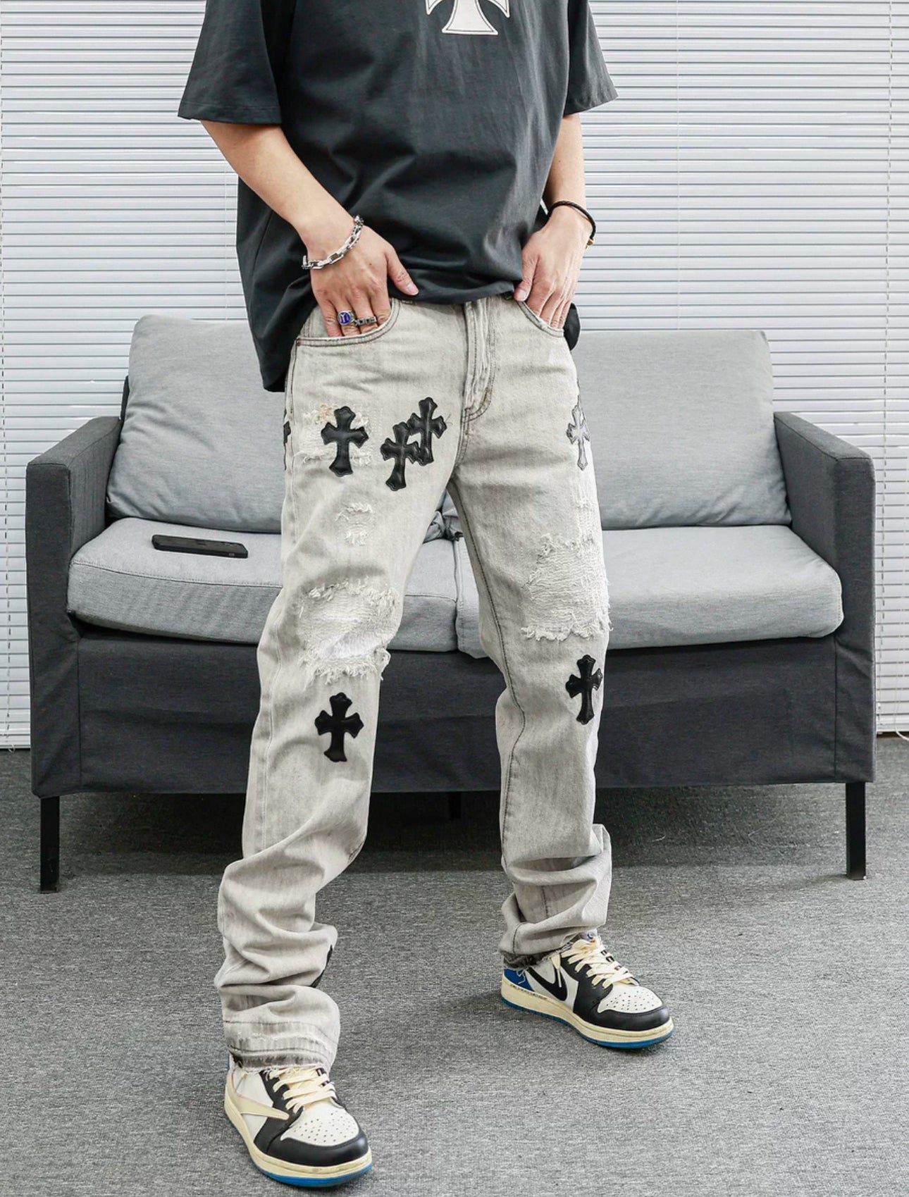 cross patch denim A241
