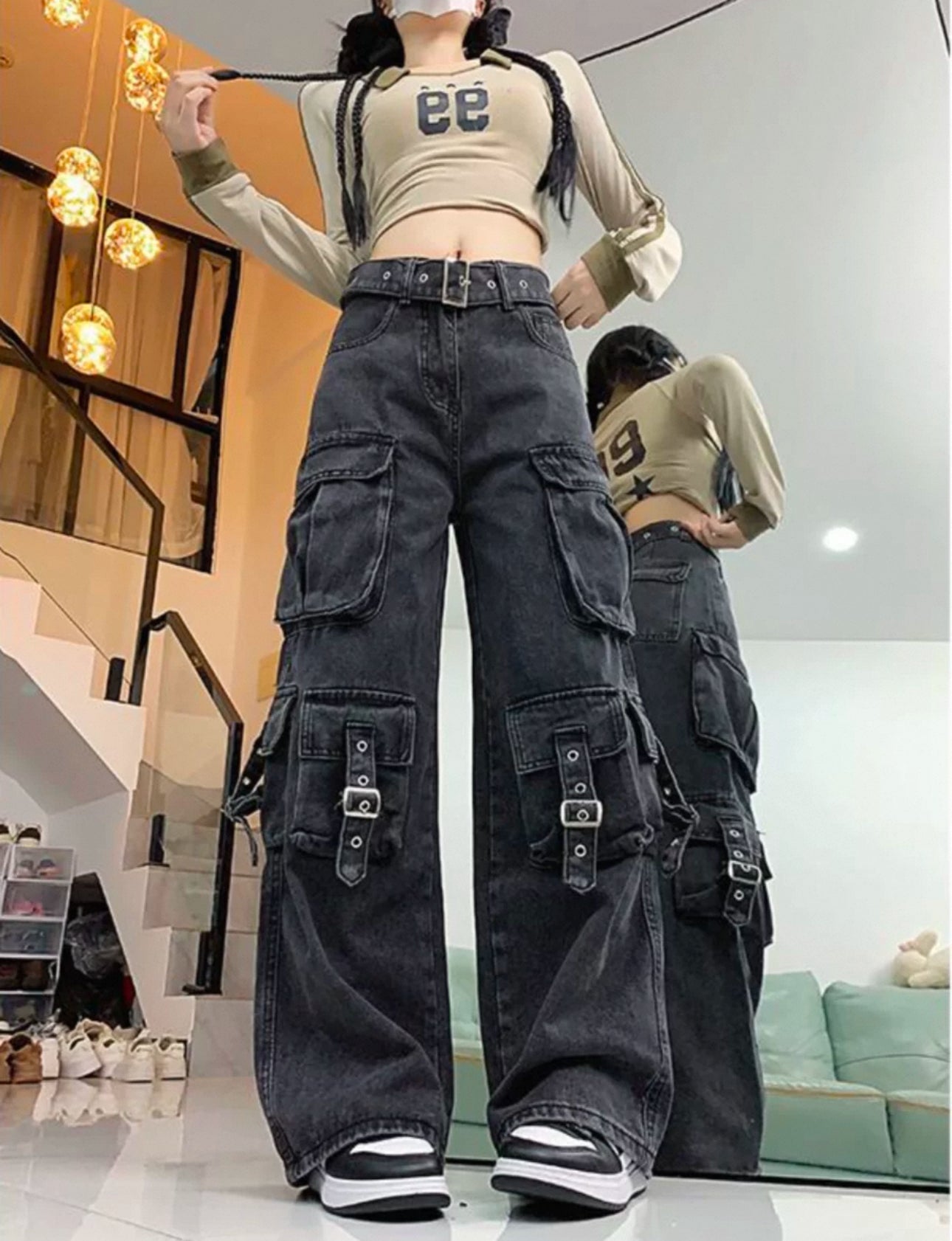 waist belt cargo denim A239