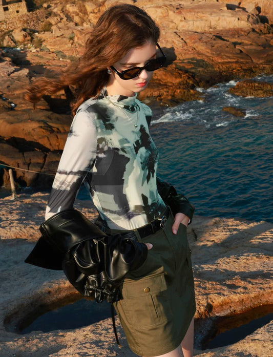 see-through design tops A91