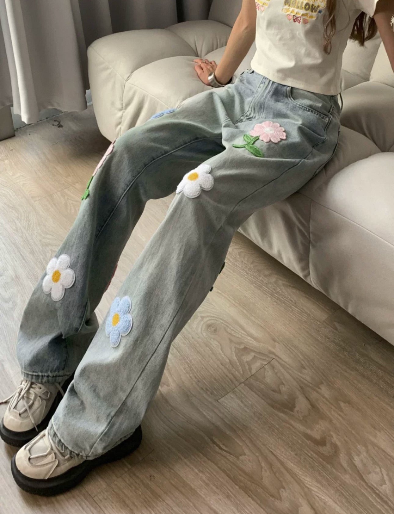 Flower patch denim A242