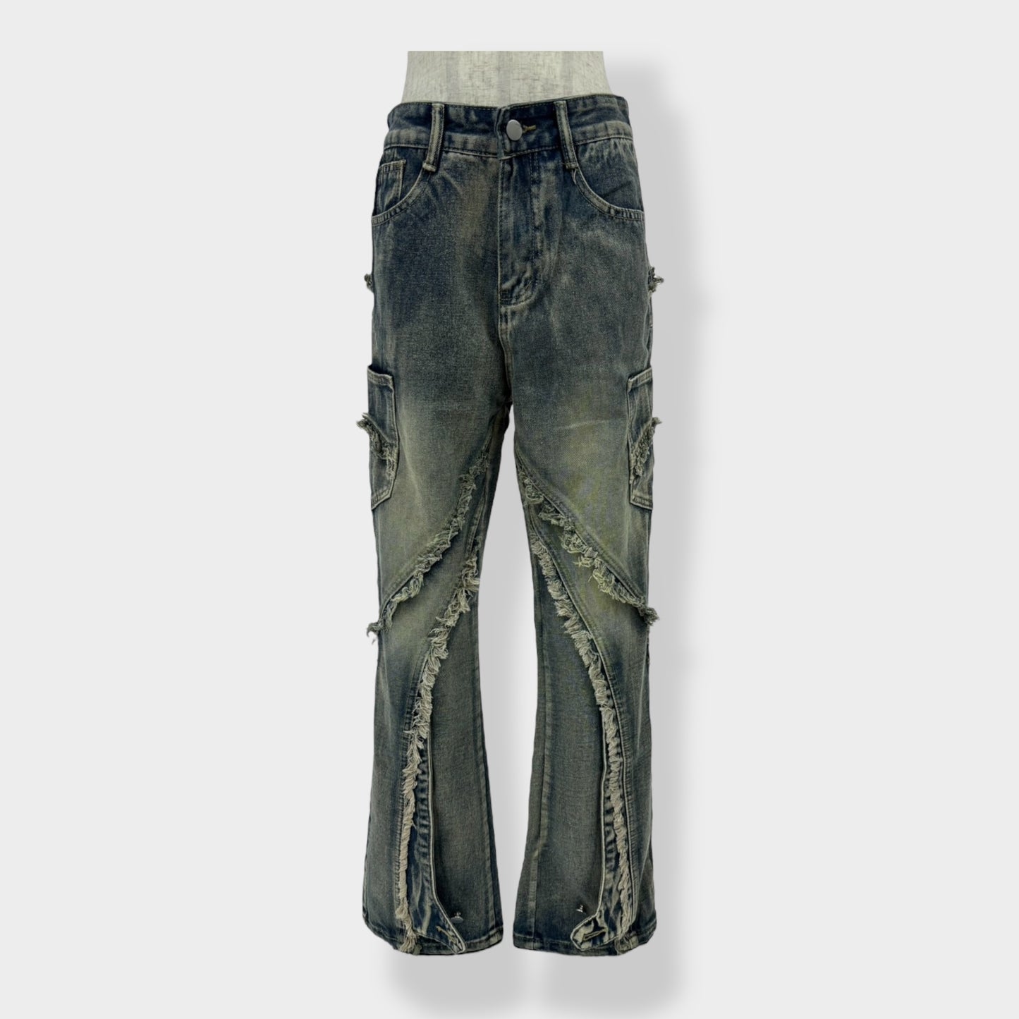 wide flare denim A244