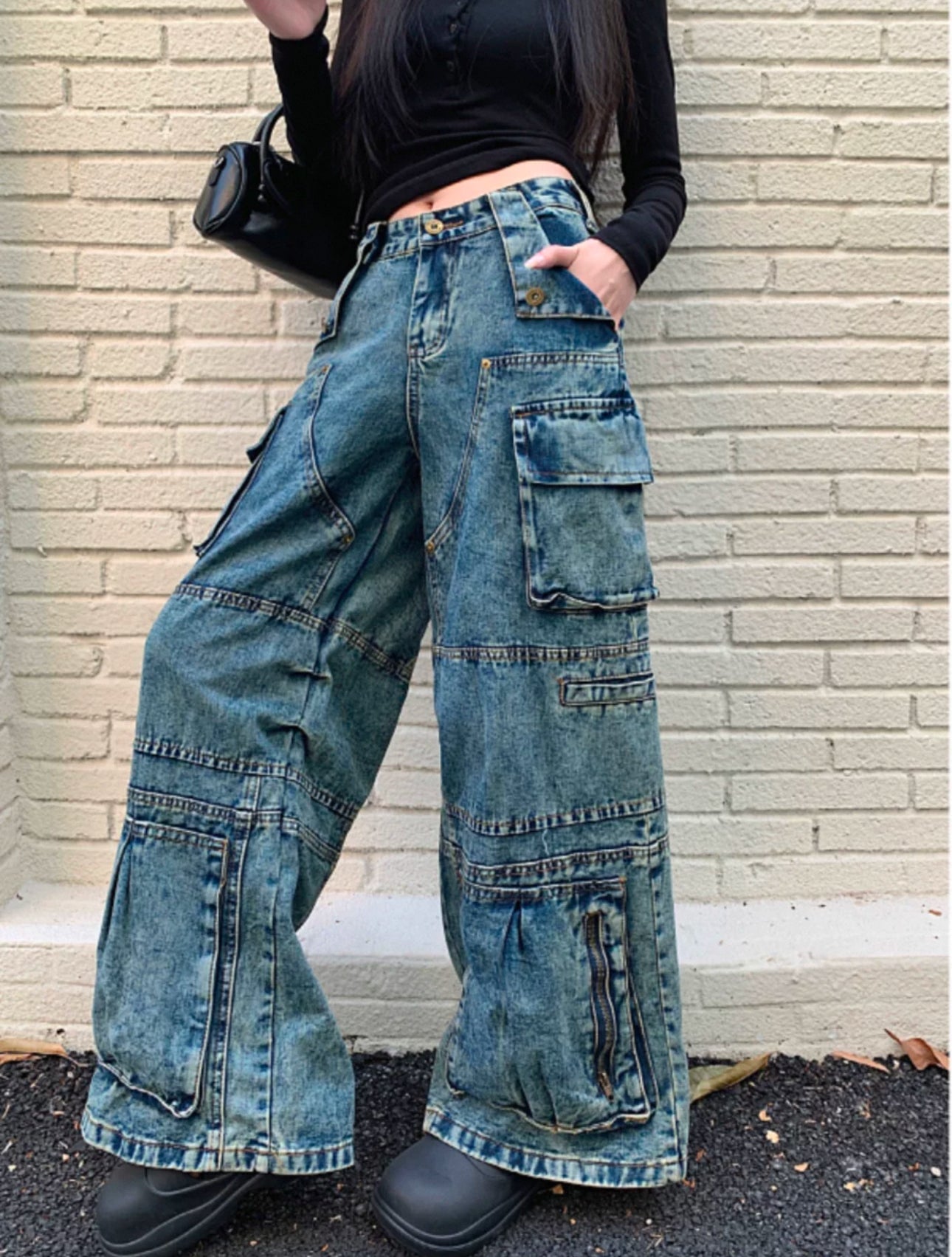 wash pocket denim A243