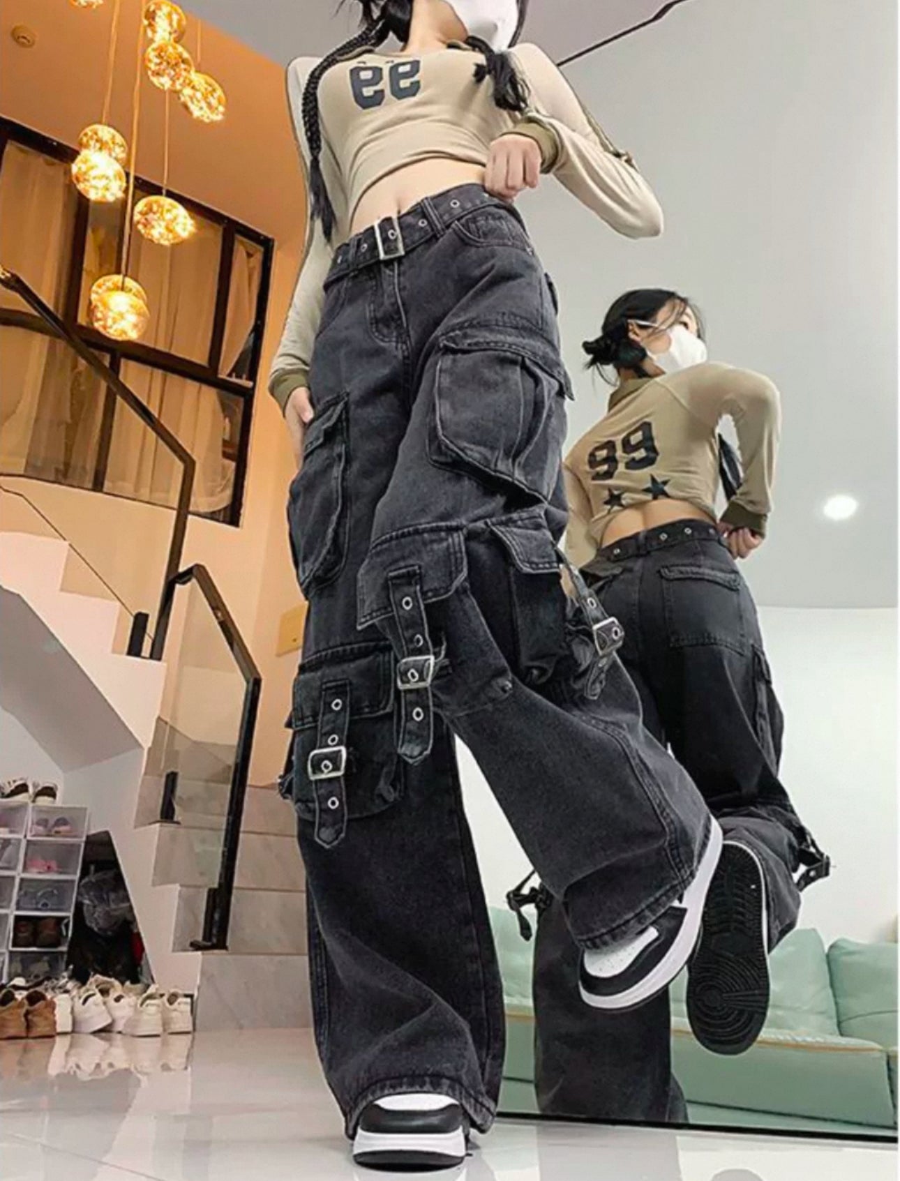 waist belt cargo denim A239
