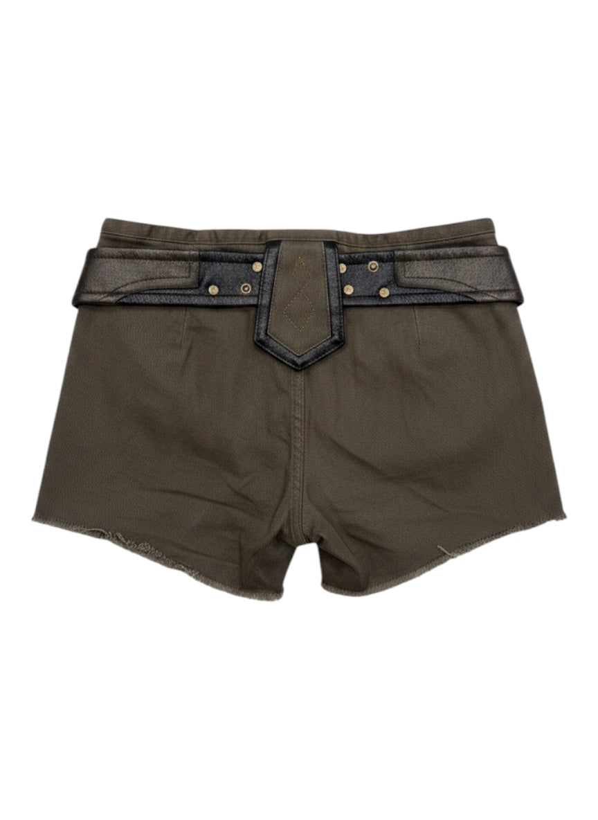 25-K191 B Leather Shorts A401
