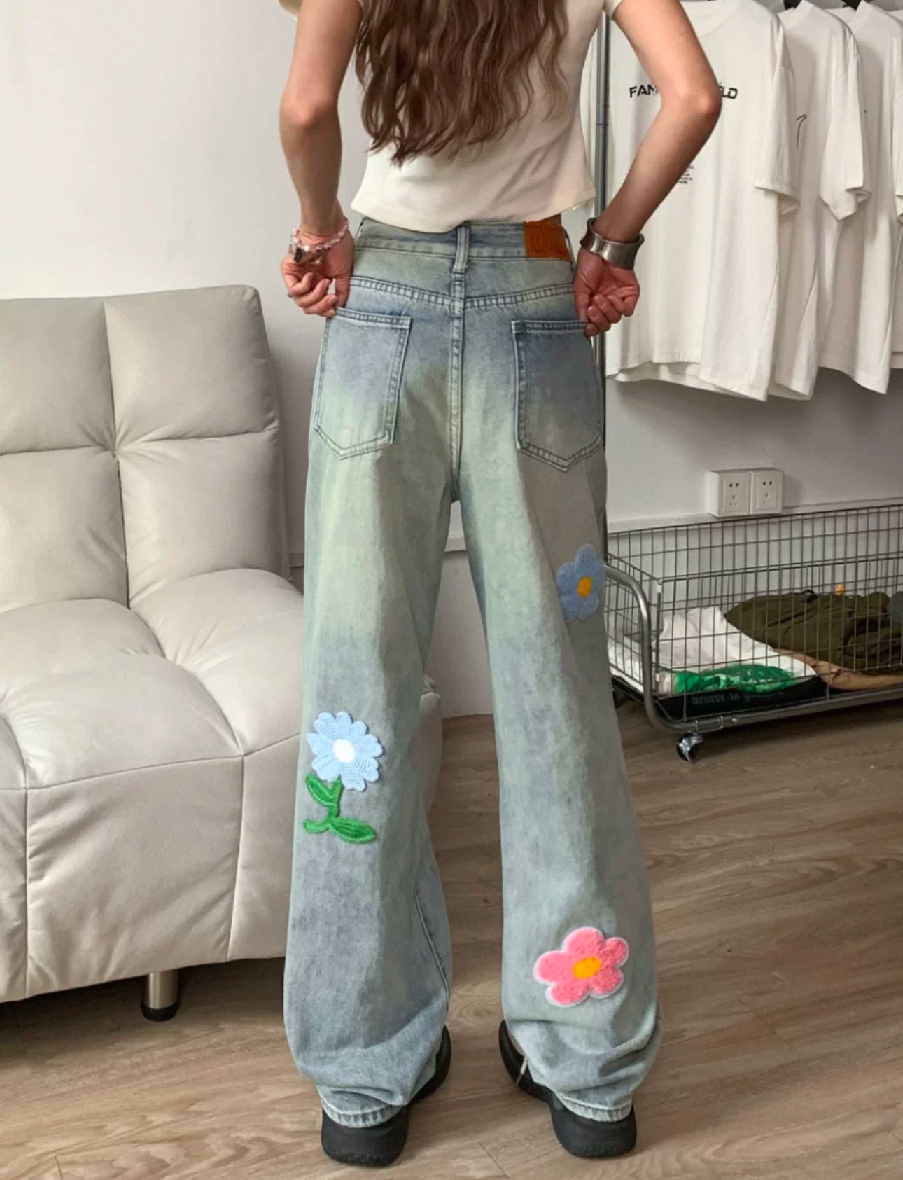 Flower patch denim A242