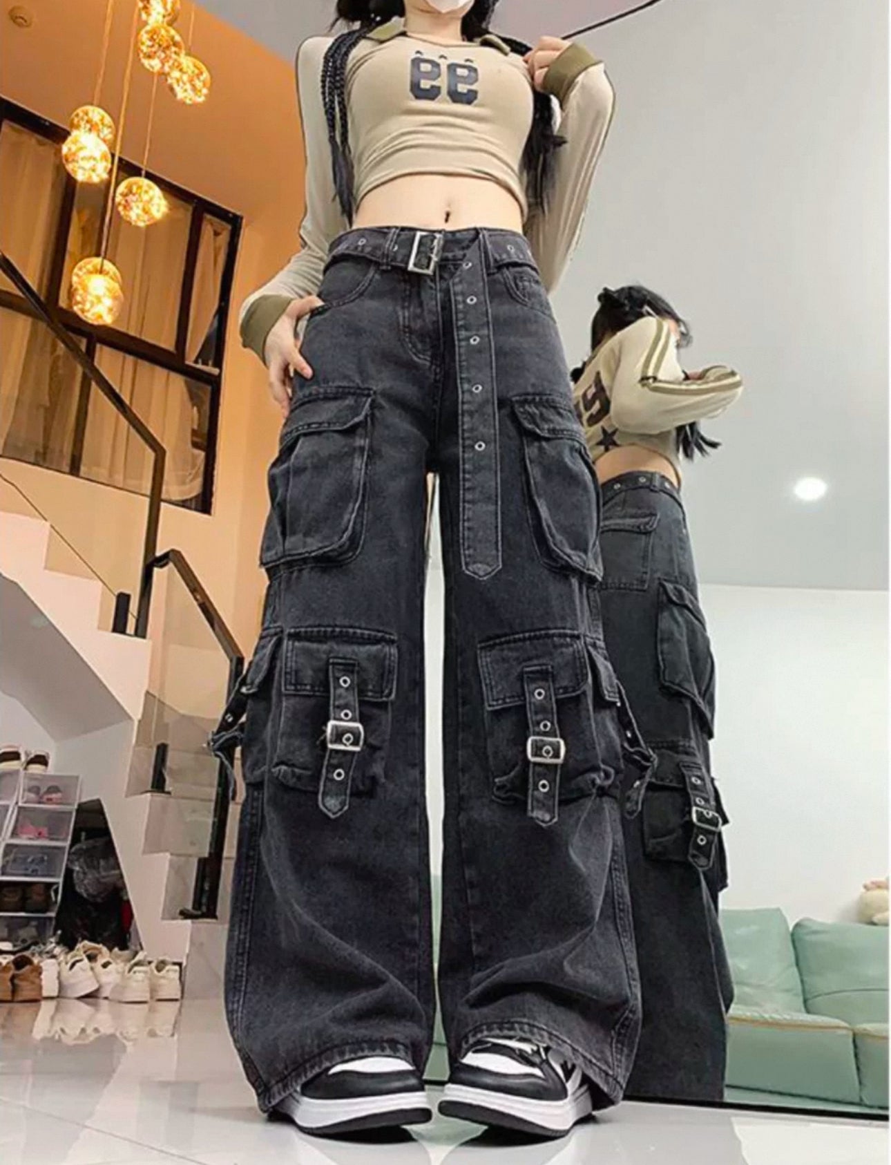waist belt cargo denim A239