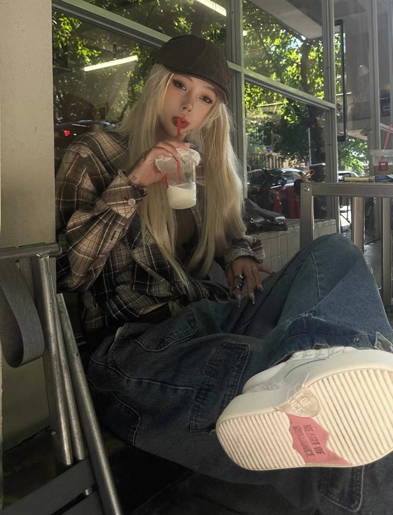 bicolor checkshirt A72