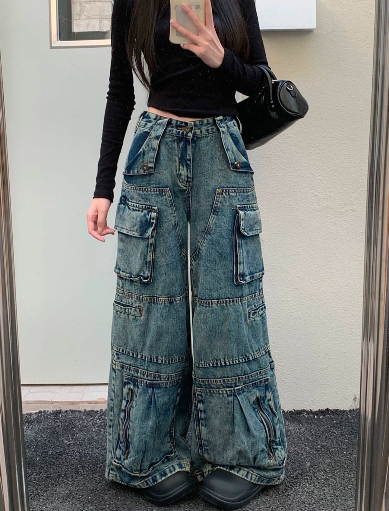 wash pocket denim A243