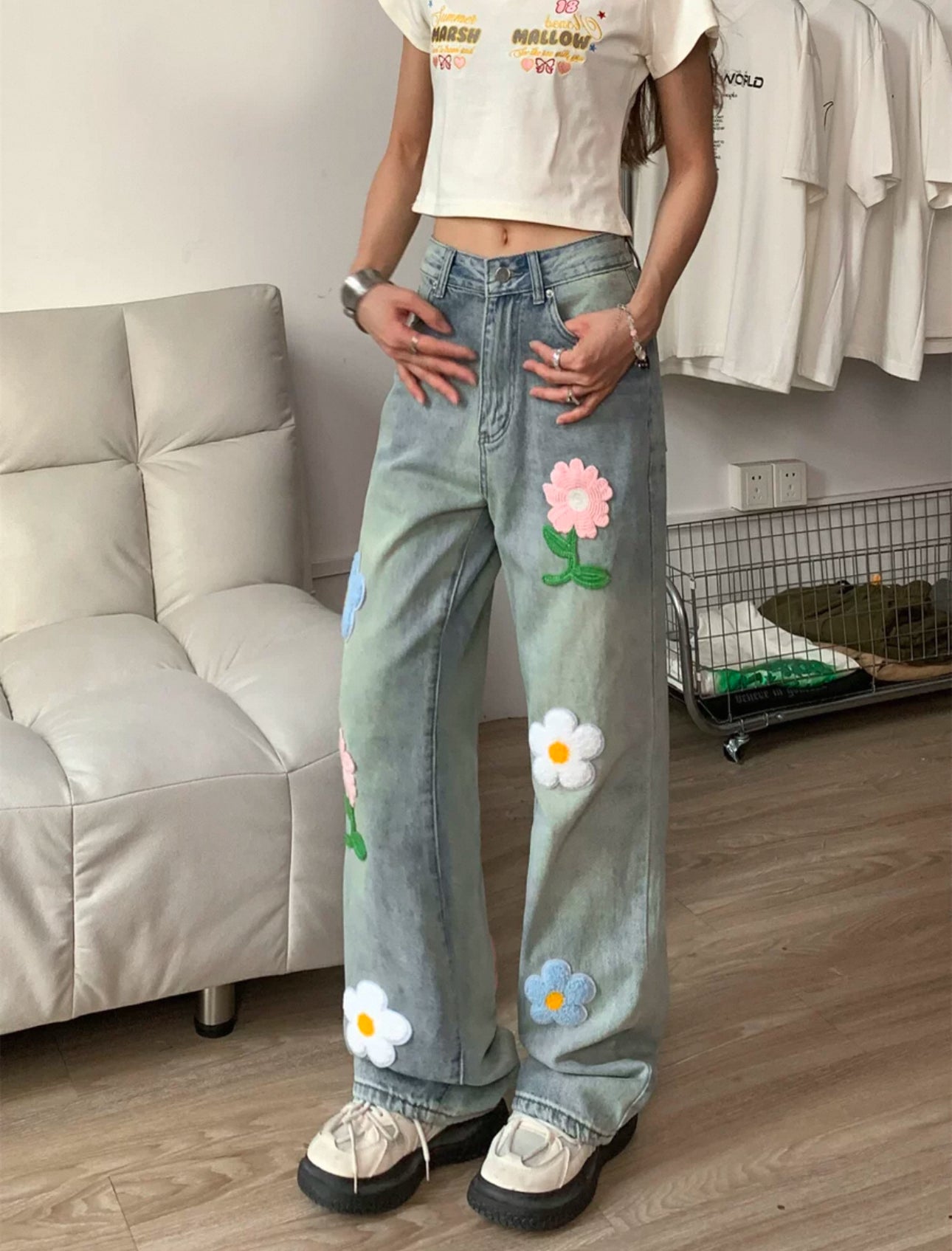Flower patch denim A242