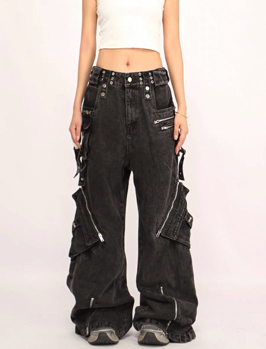 zip pocket cargo denim A3