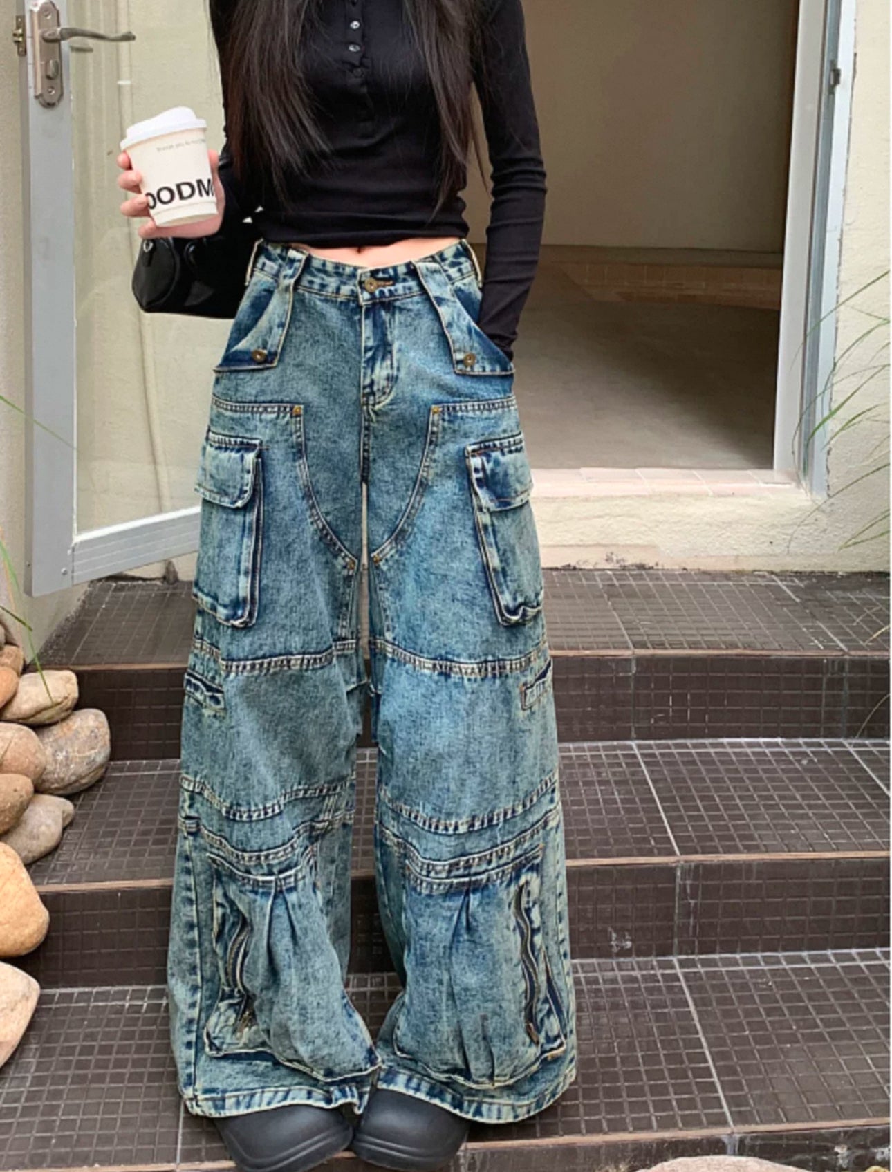 wash pocket denim A243