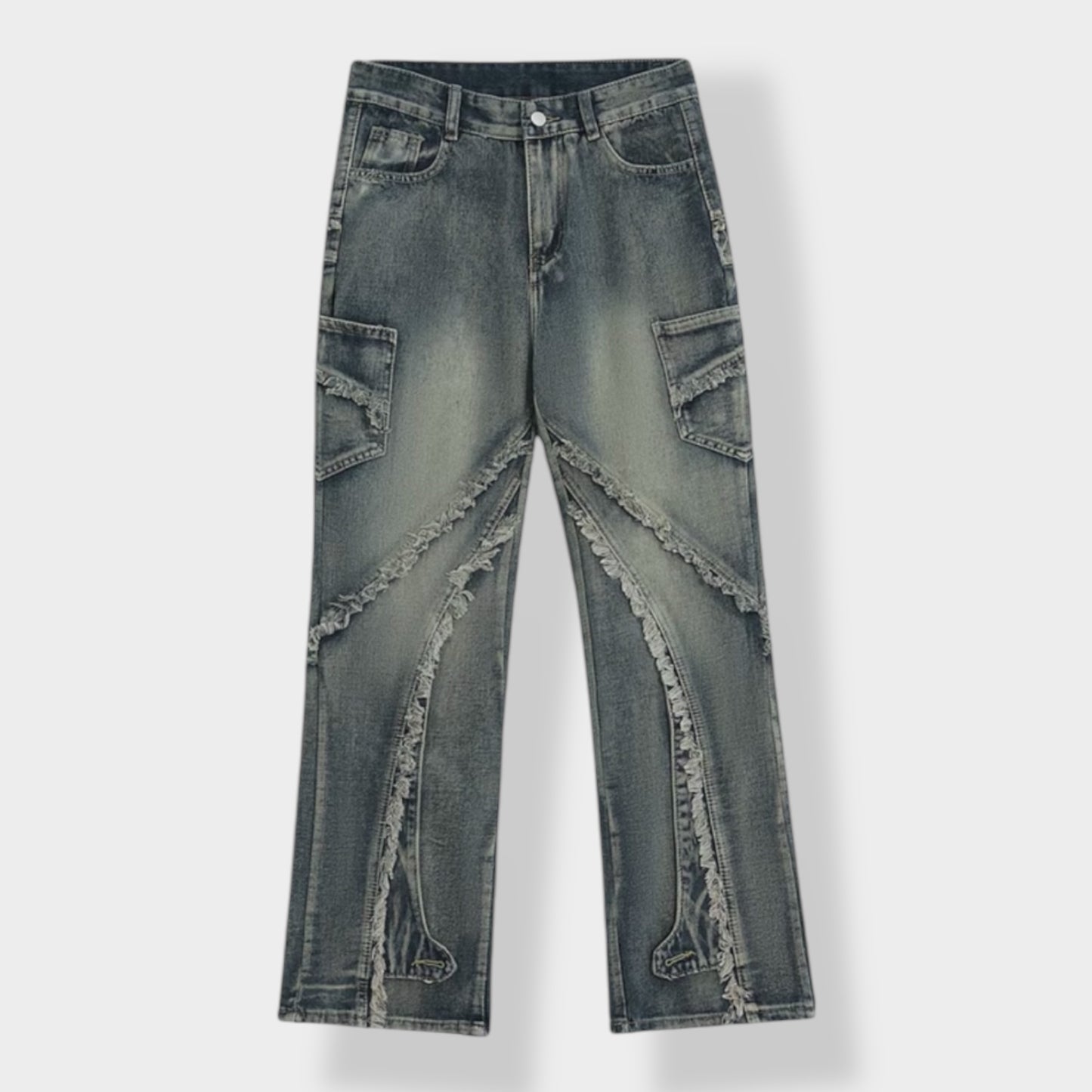 wide flare denim A244