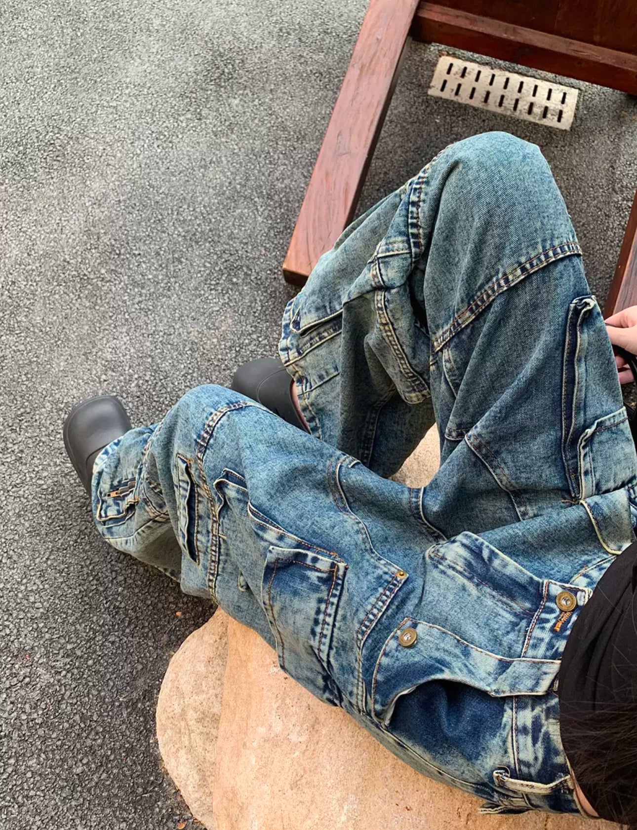 wash pocket denim A243