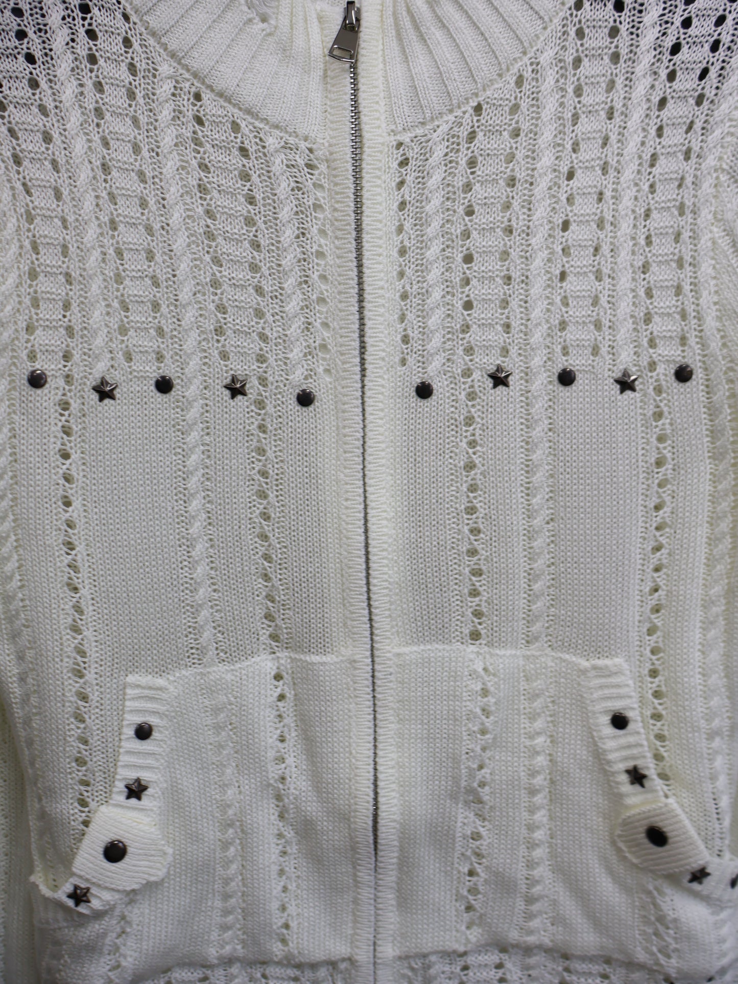 Stud Knit Zip Top A543