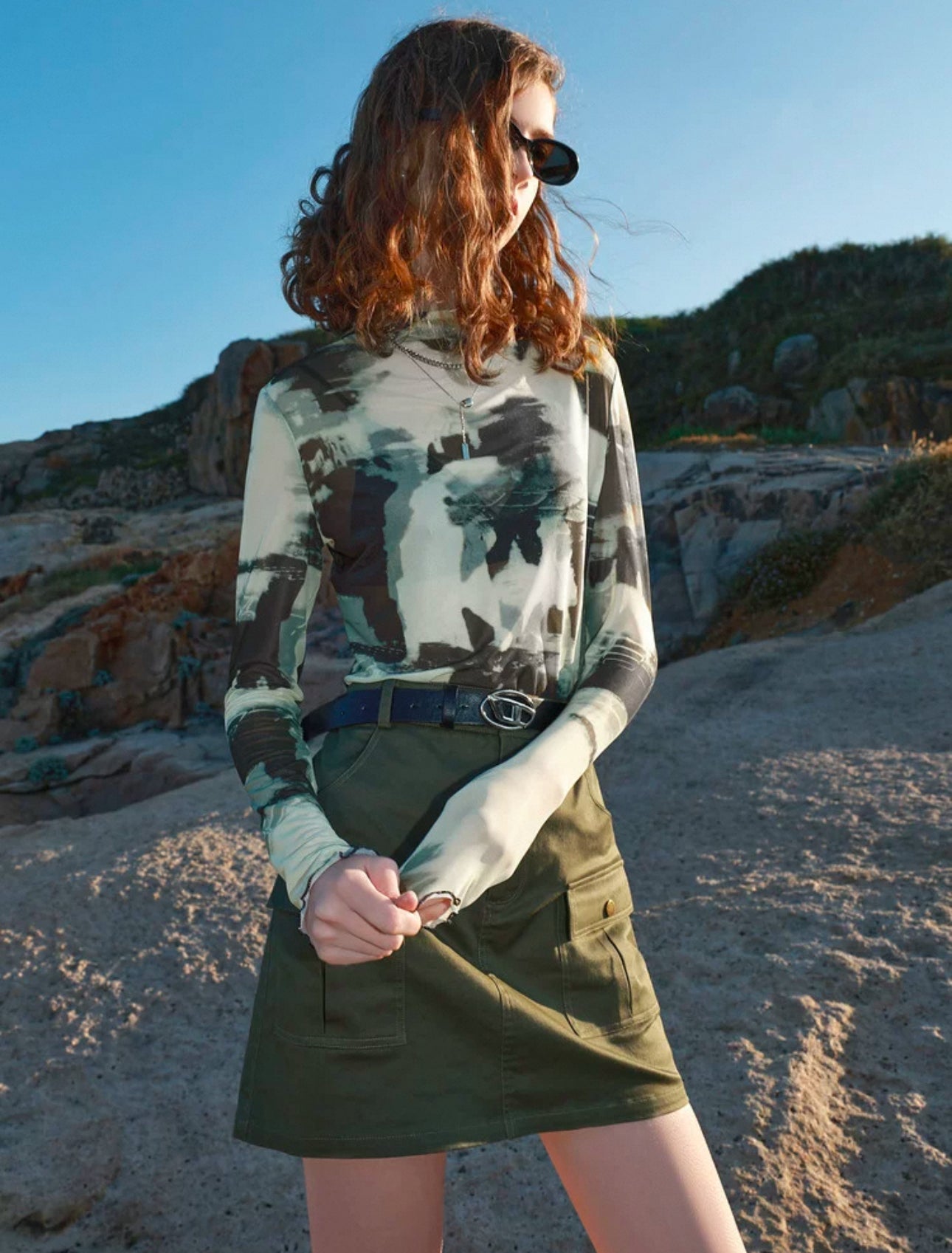 see-through design tops A91