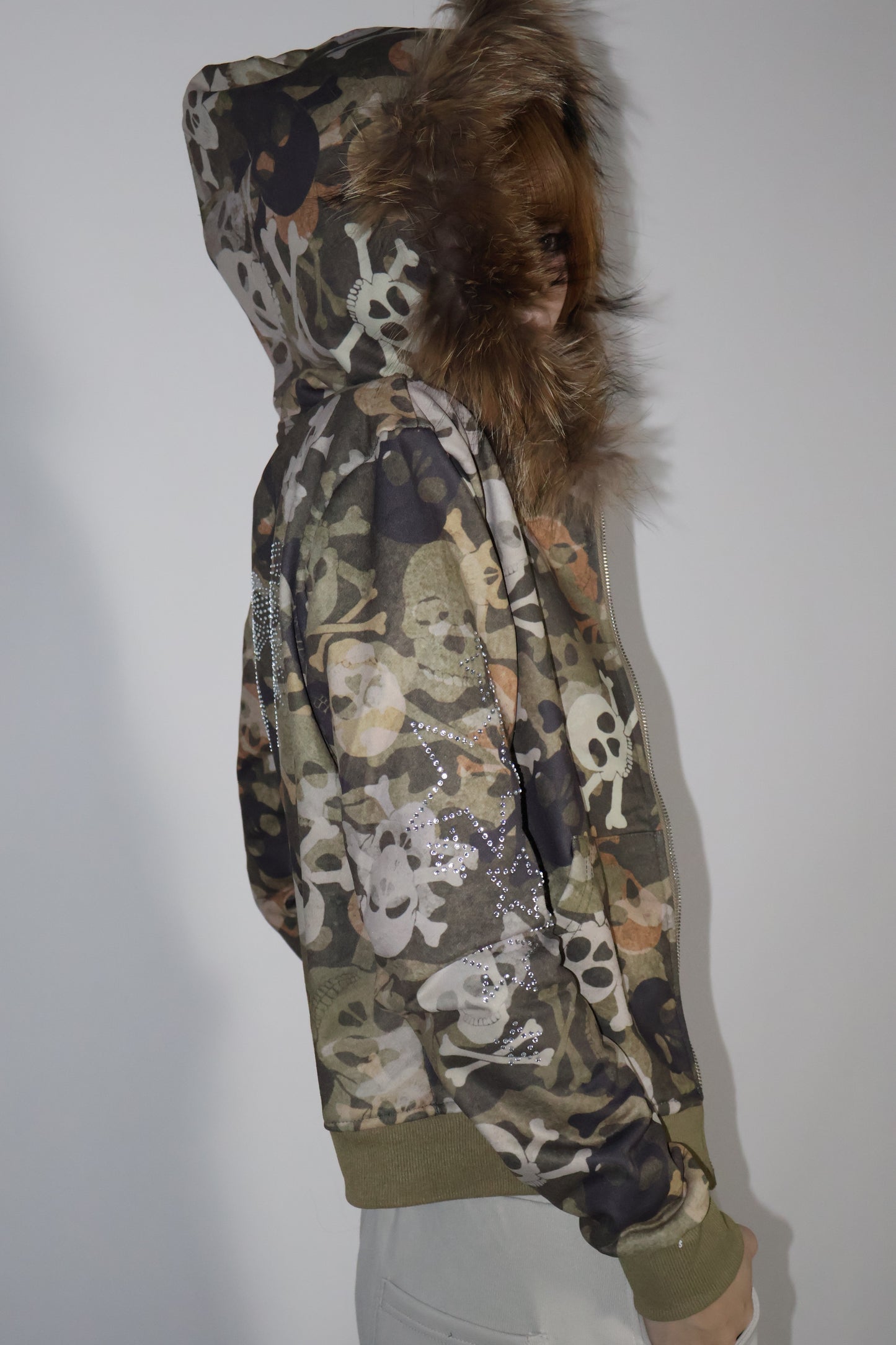 25-940 Skull Camo Fur Jacket  A346