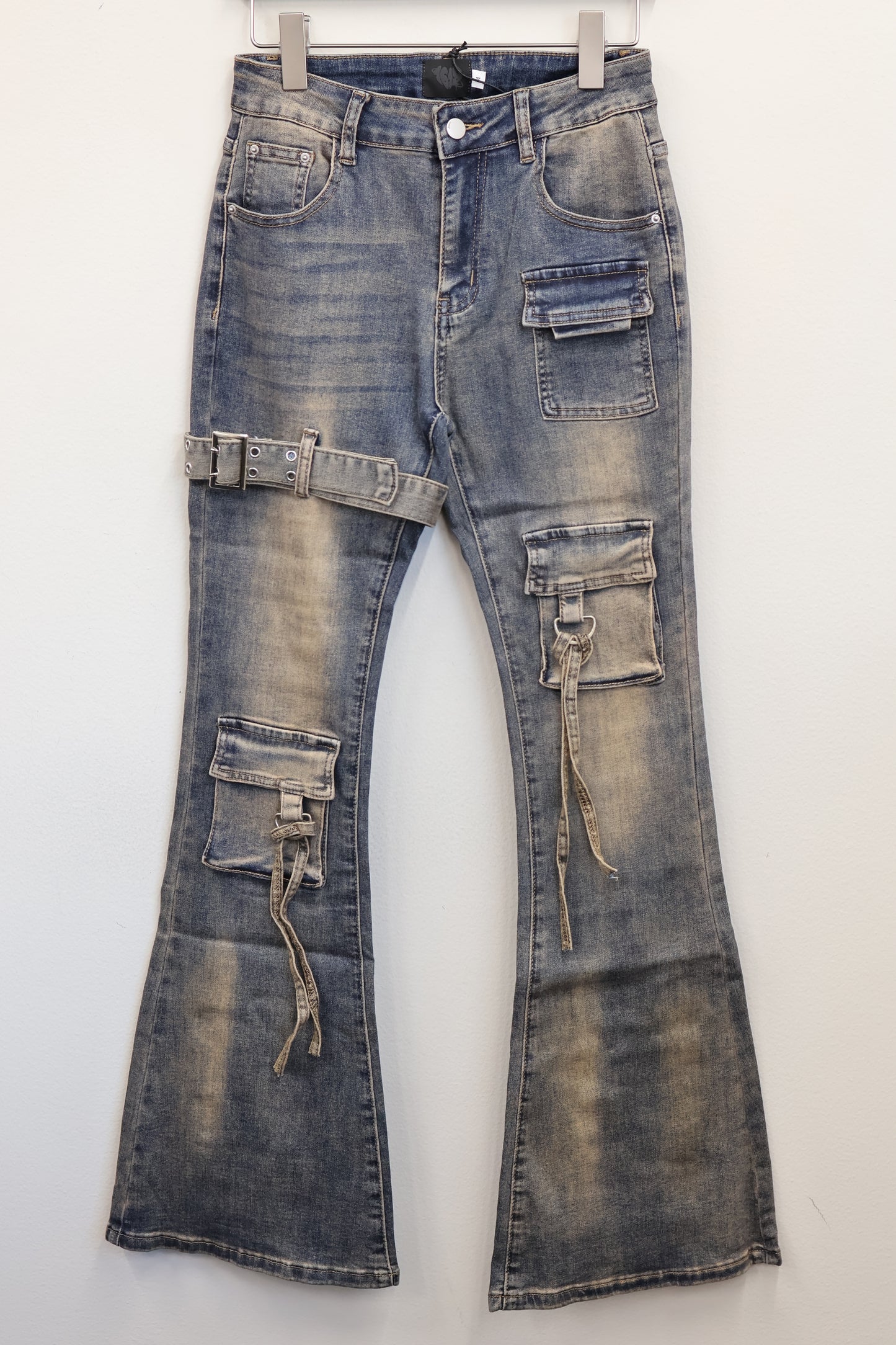 Step flare cargo denim A264