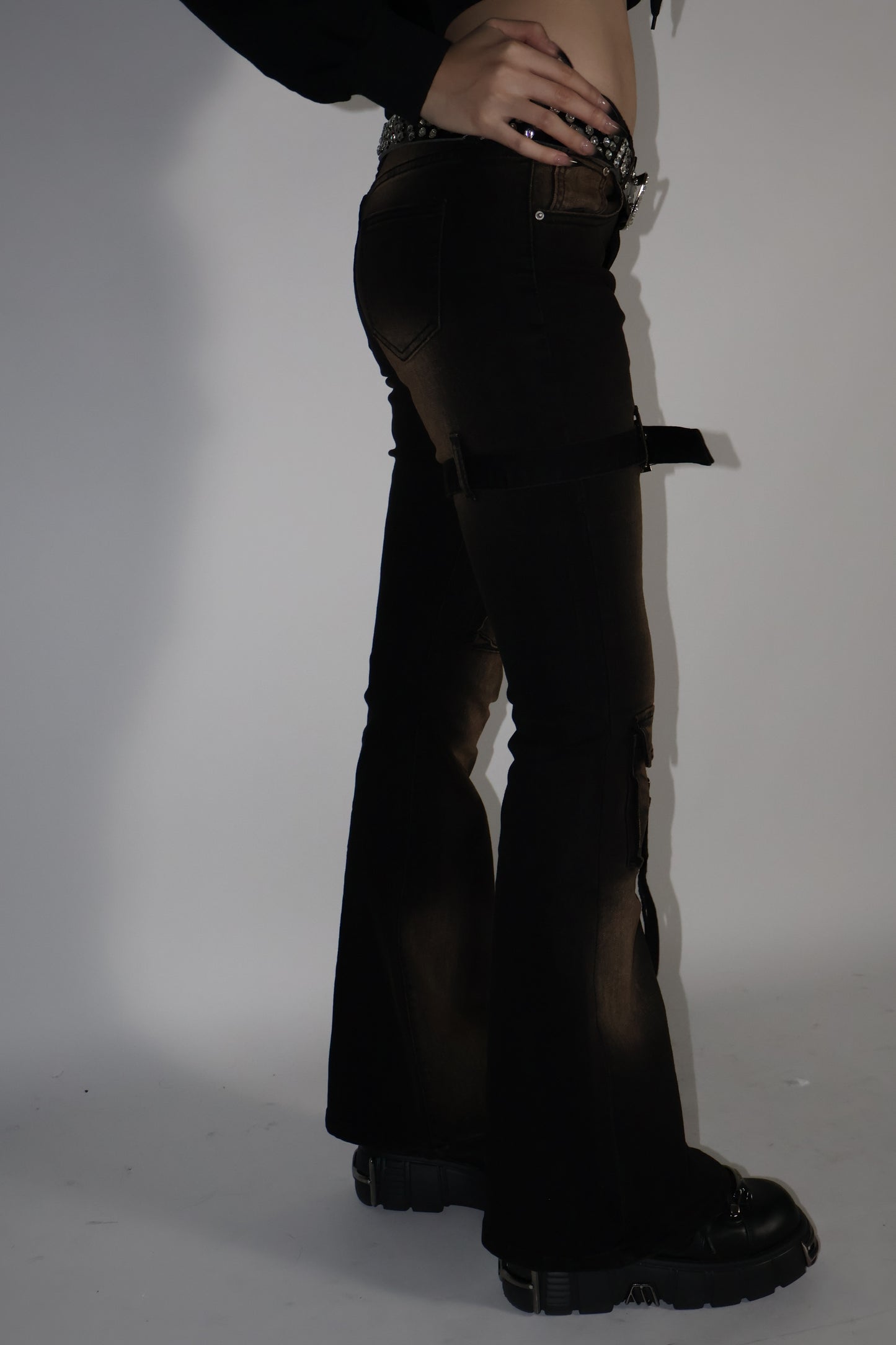 Step flare cargo denim A264