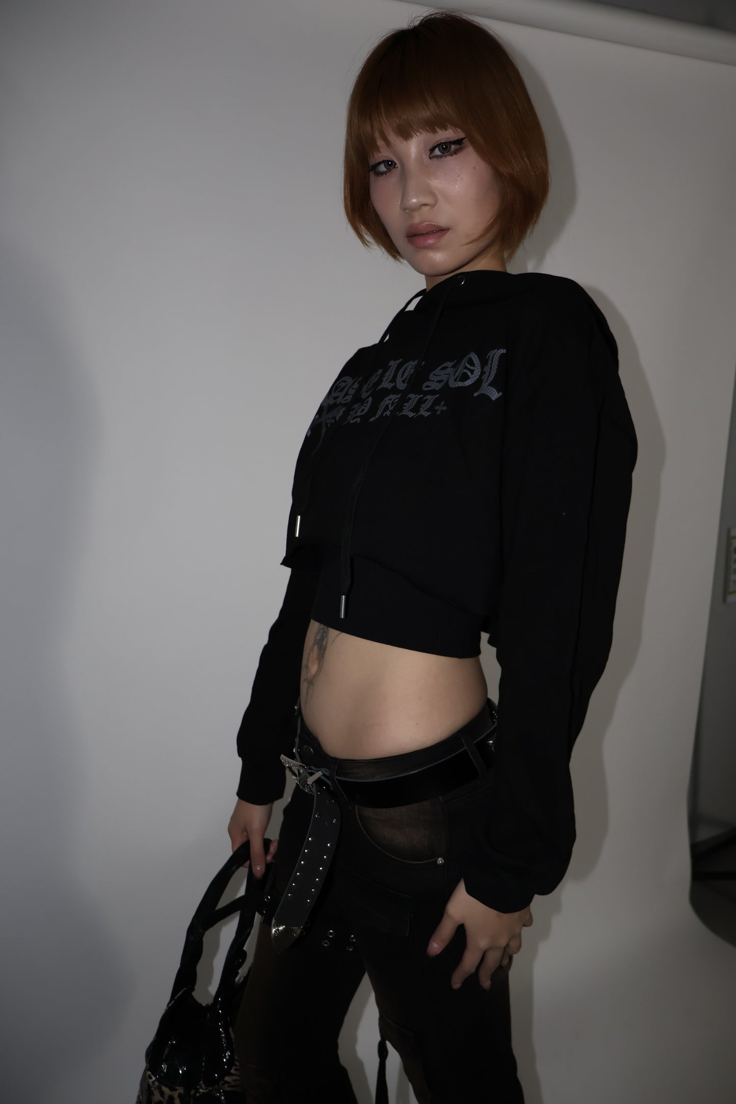 25-920 Logo Crop Hoodie  A349