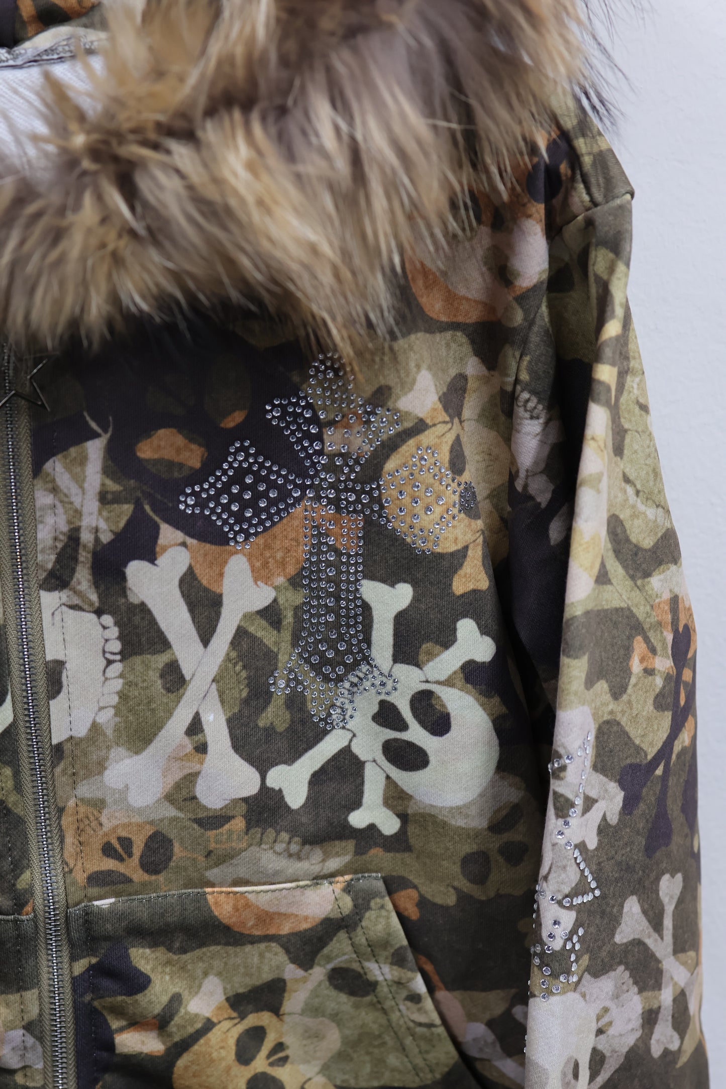 25-940 Skull Camo Fur Jacket  A346