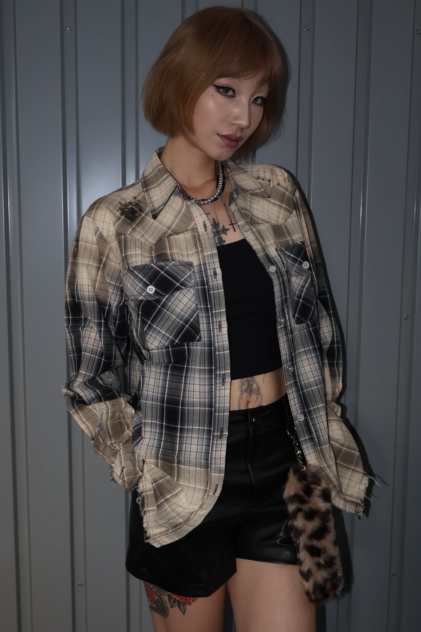 bicolor checkshirt A305