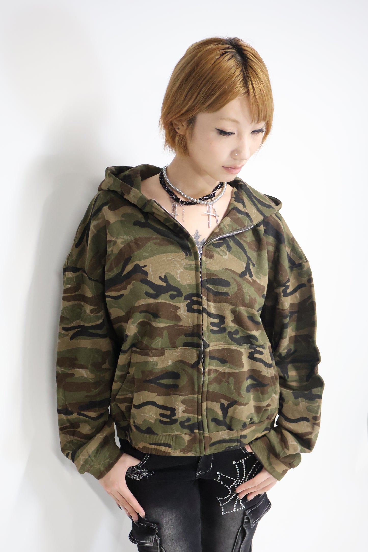 Camo Street Zip Hoodie A316