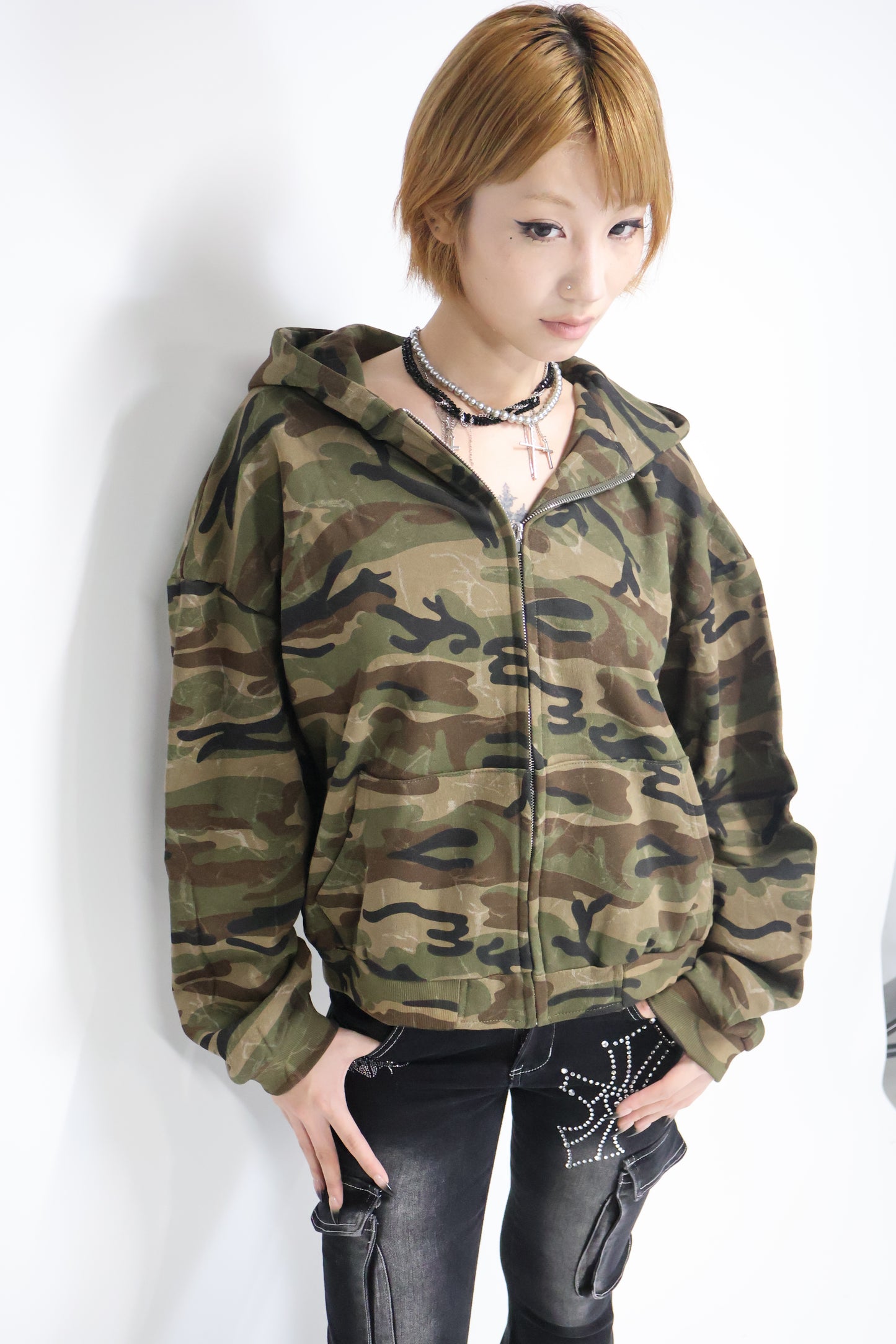 Camo Street Zip Hoodie A316