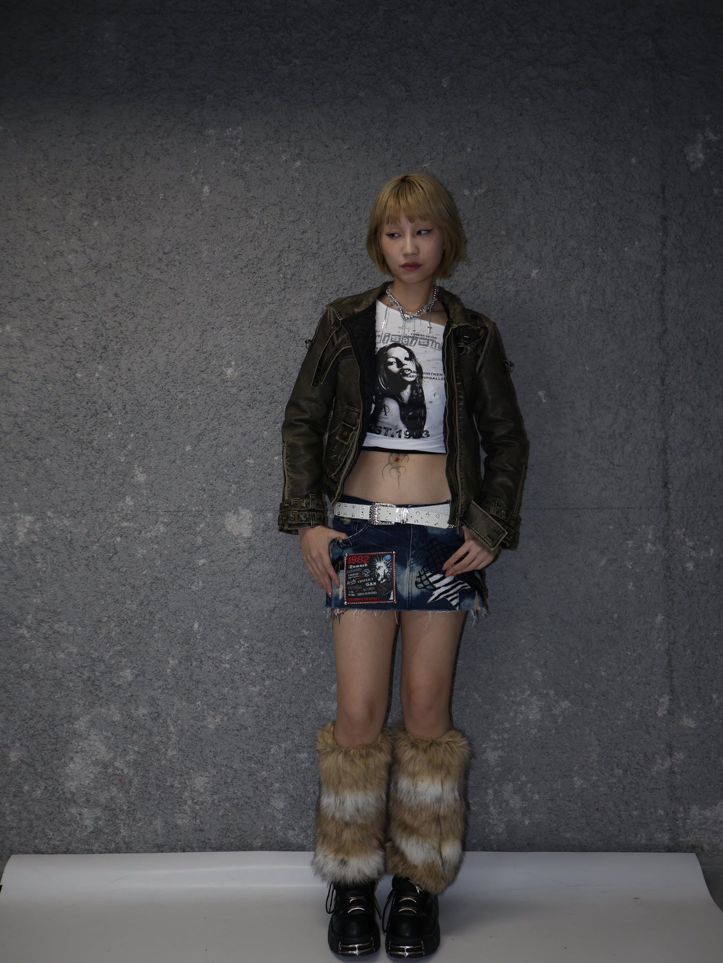 1618 remake denim skirt_RA181