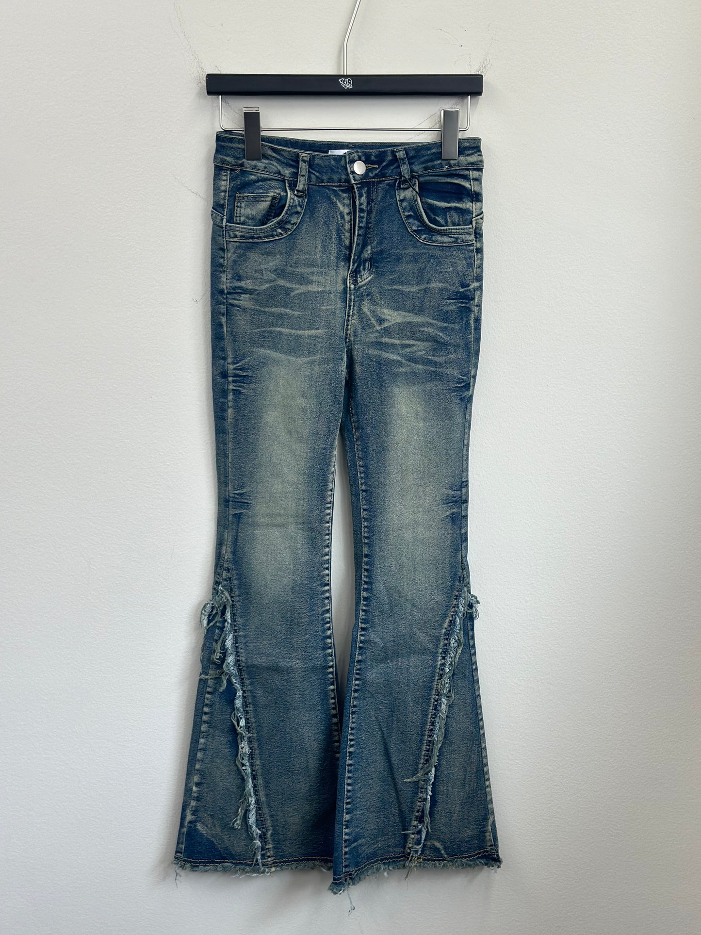 flare denim pants A26