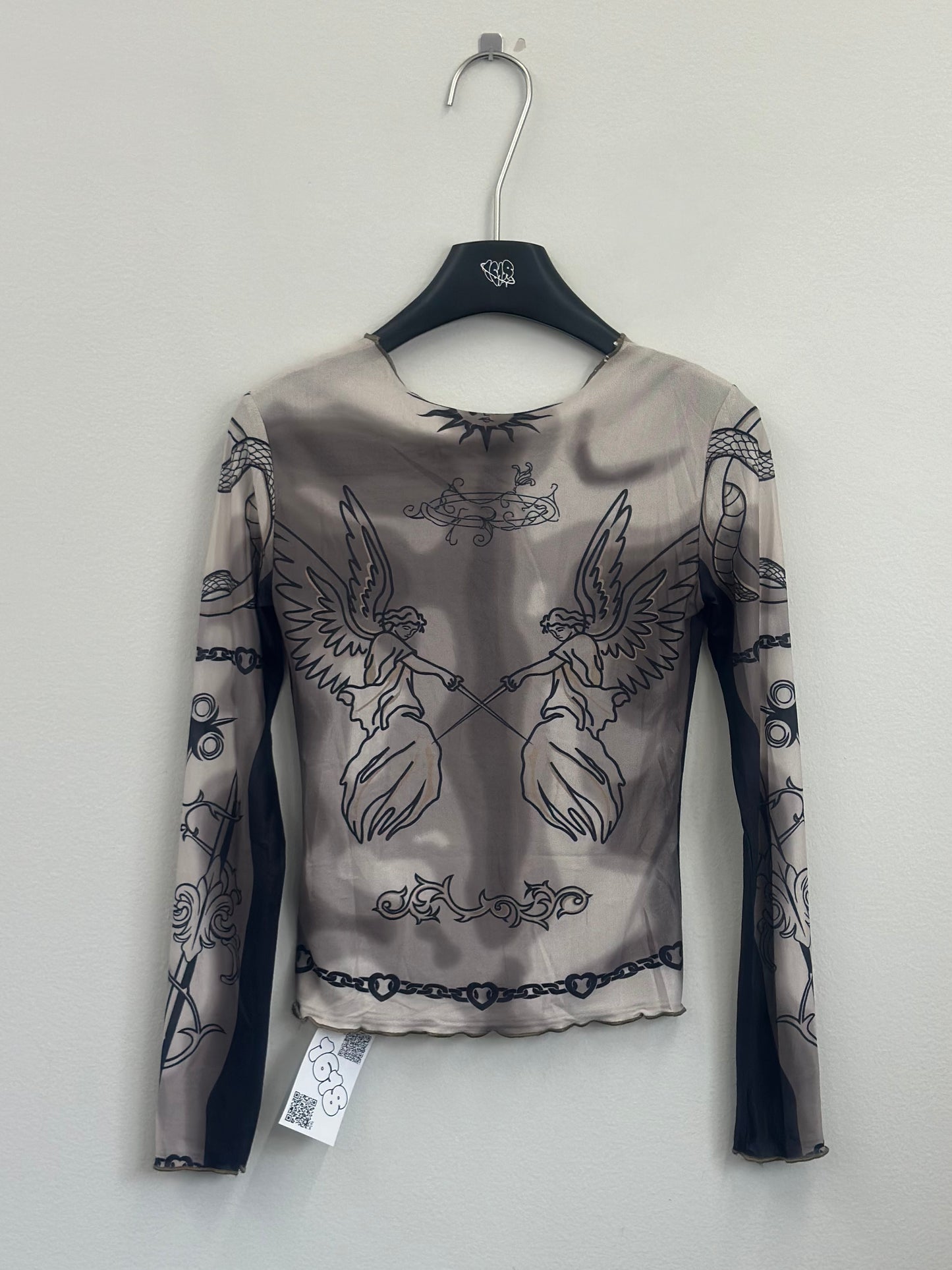 see-through chain tops A81