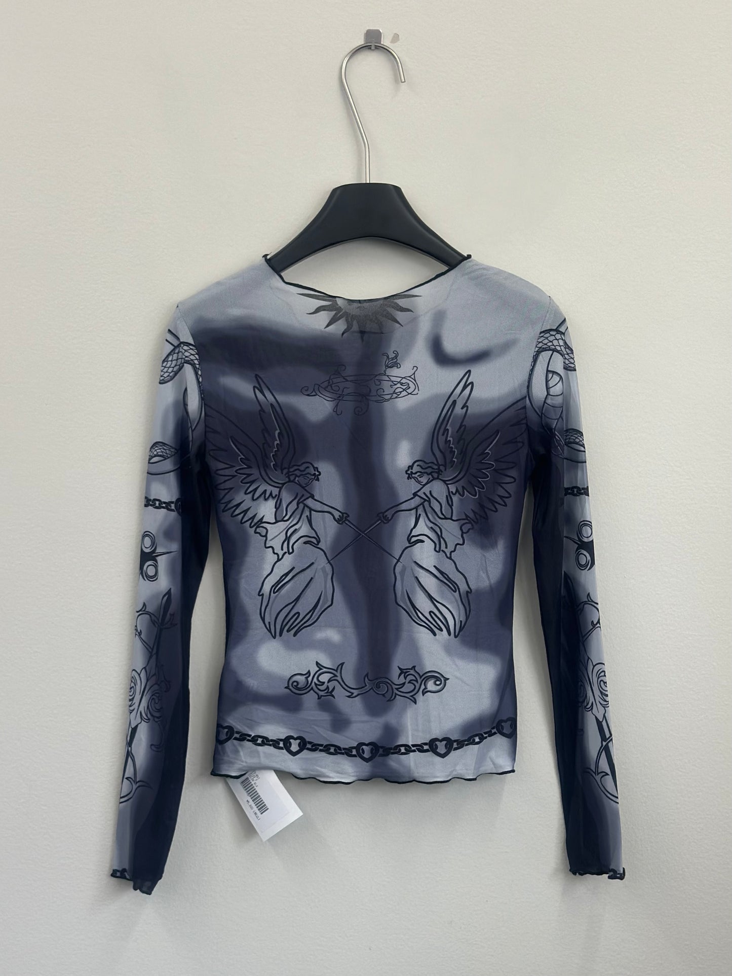 see-through chain tops A81