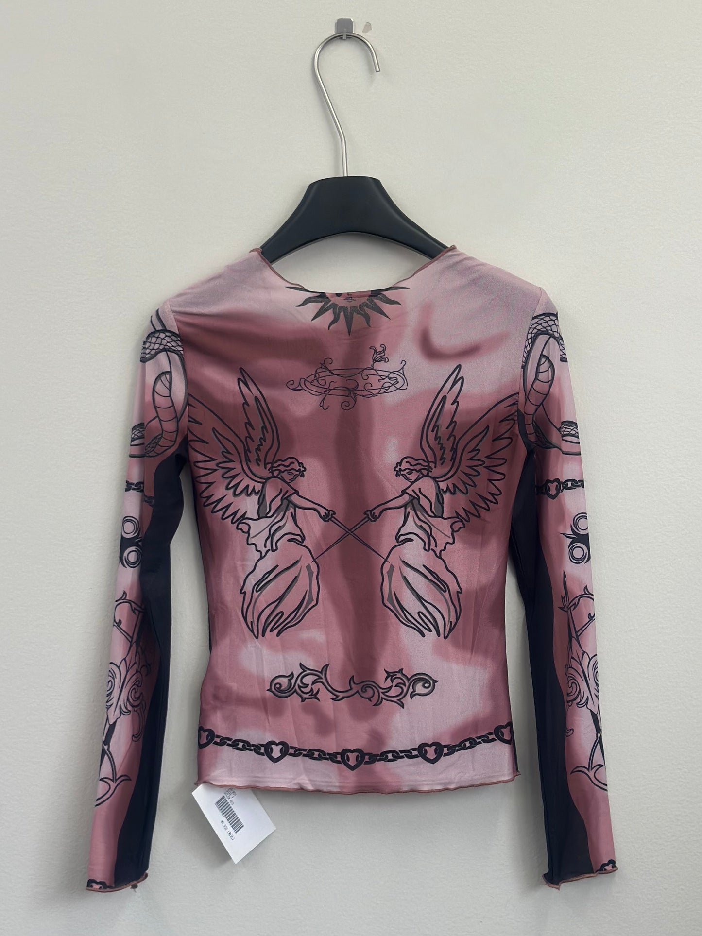 see-through chain tops A81