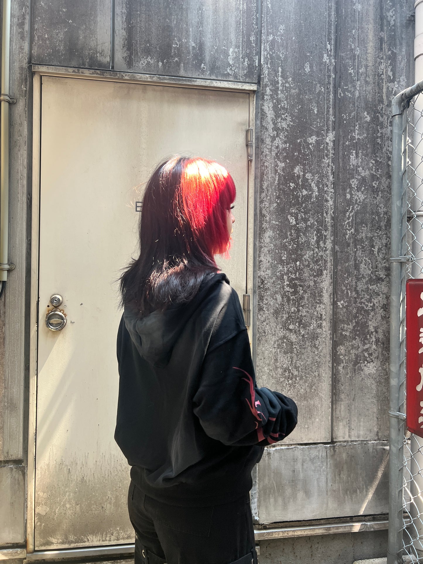 Flame Print Hoodie A314