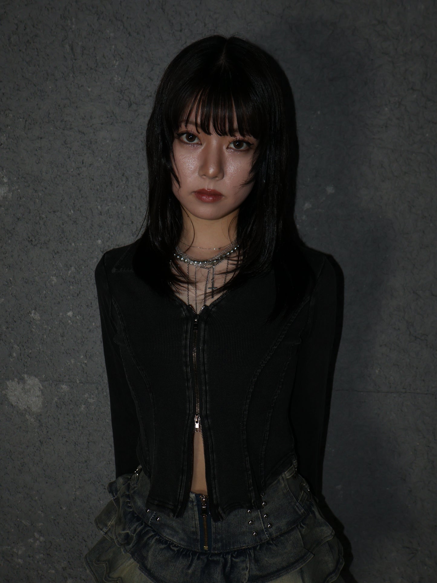 zip short tops A485