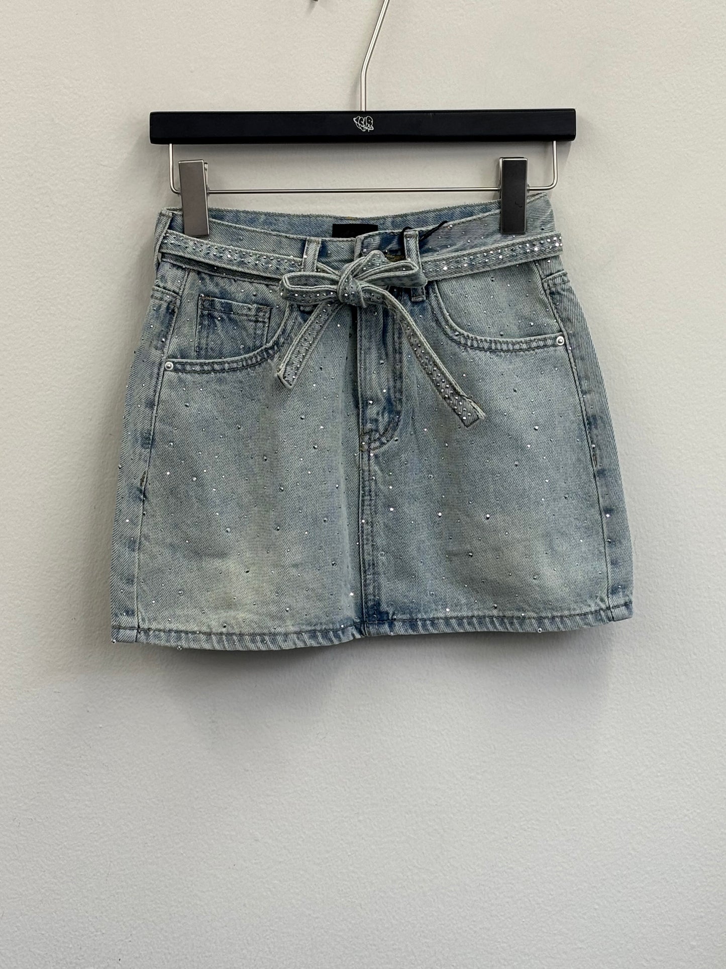 25-K51 small stone denimskirt A179
