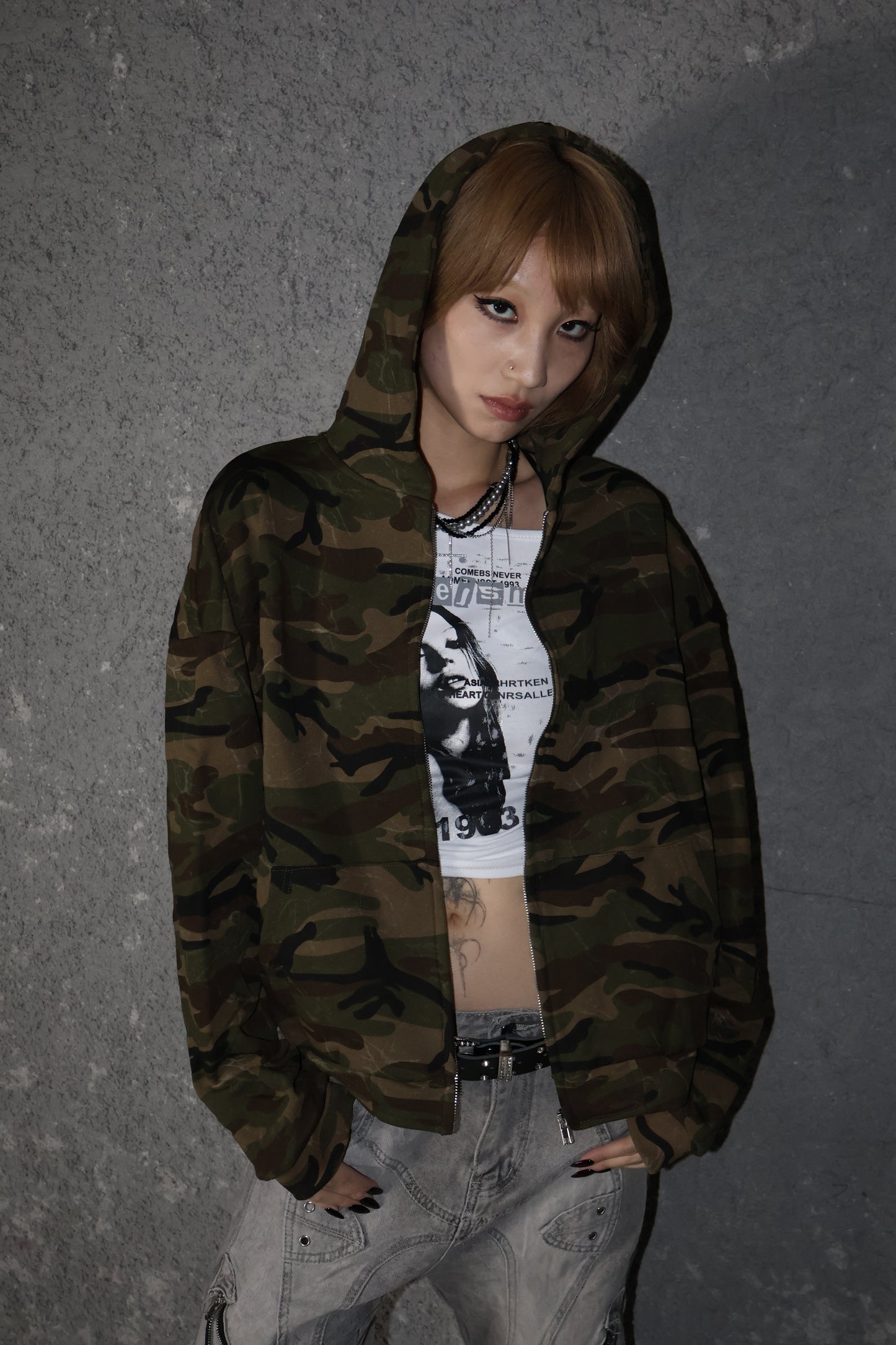 Camo Street Zip Hoodie A316