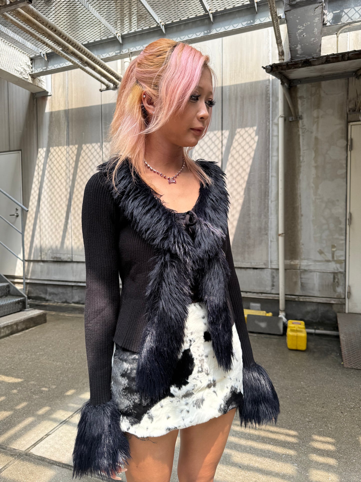 Fur Trim Cardigan A319