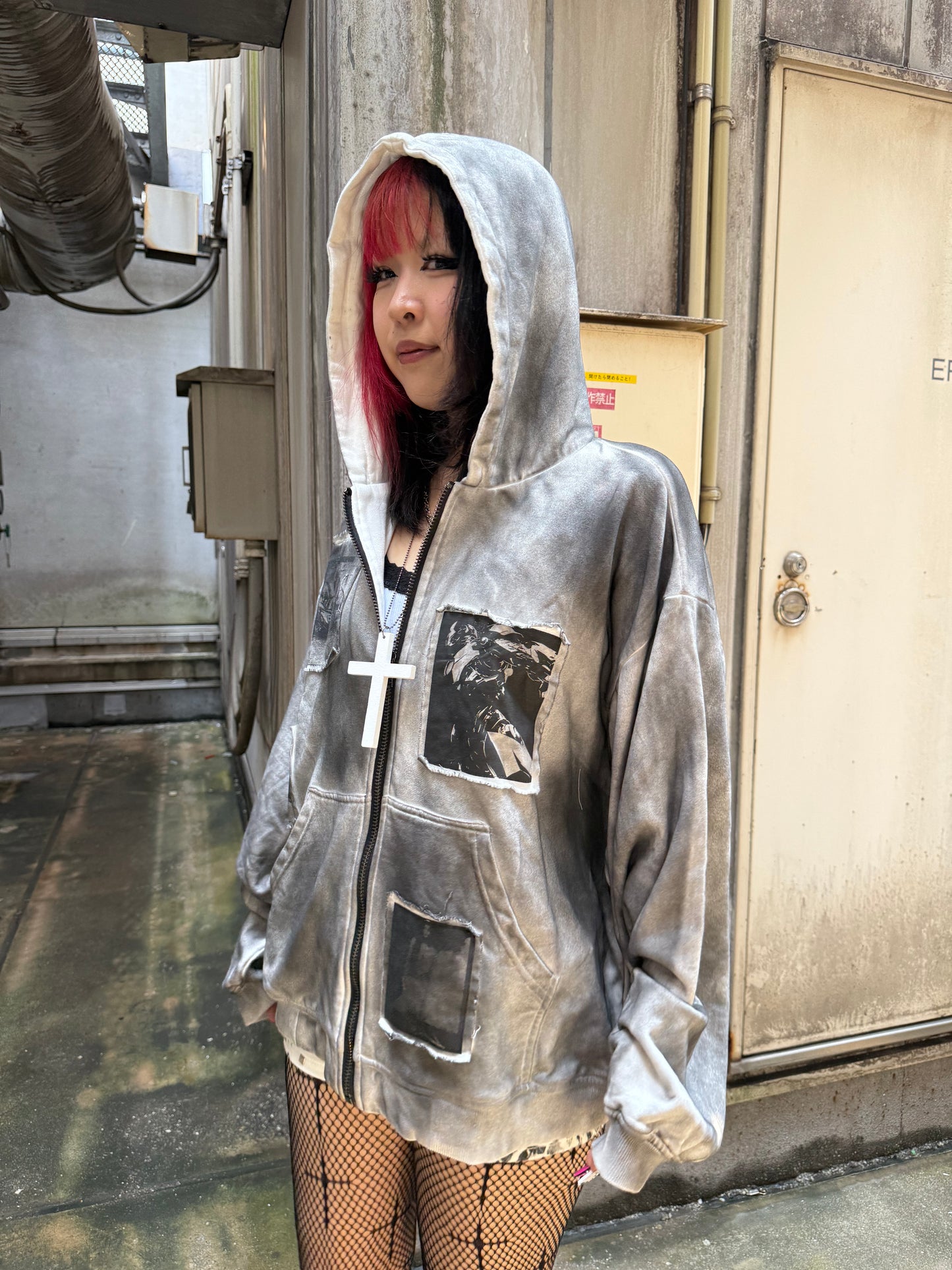 Acid Wash Patch Jacket A317