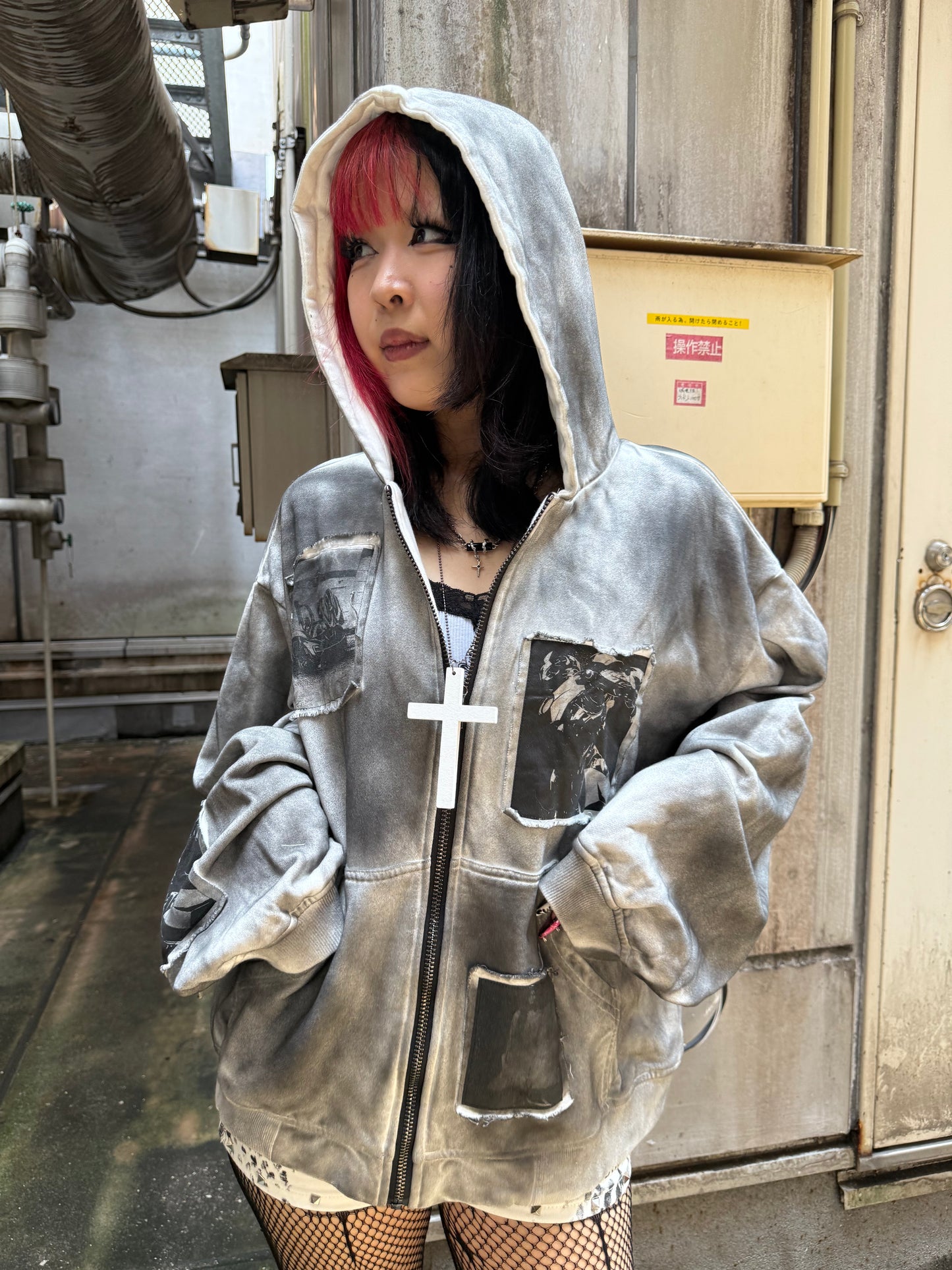 Acid Wash Patch Jacket A317