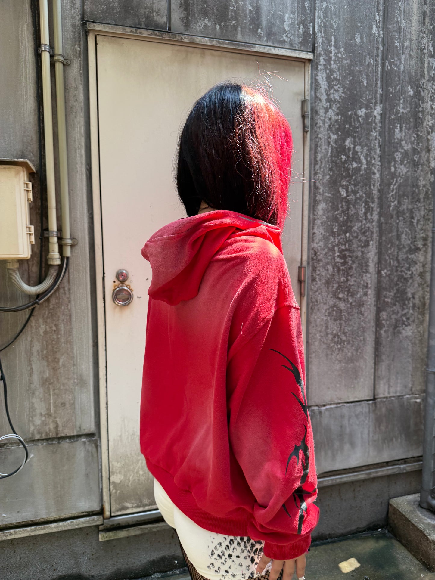 Flame Print Hoodie A314