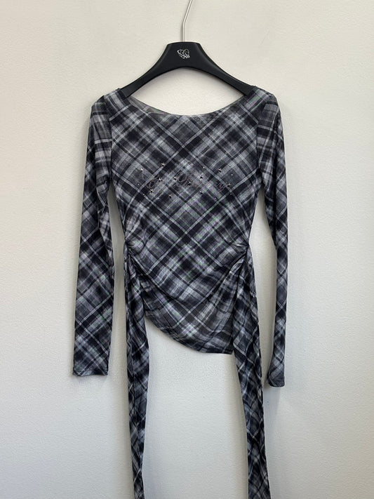 rhinestone check L/S A197