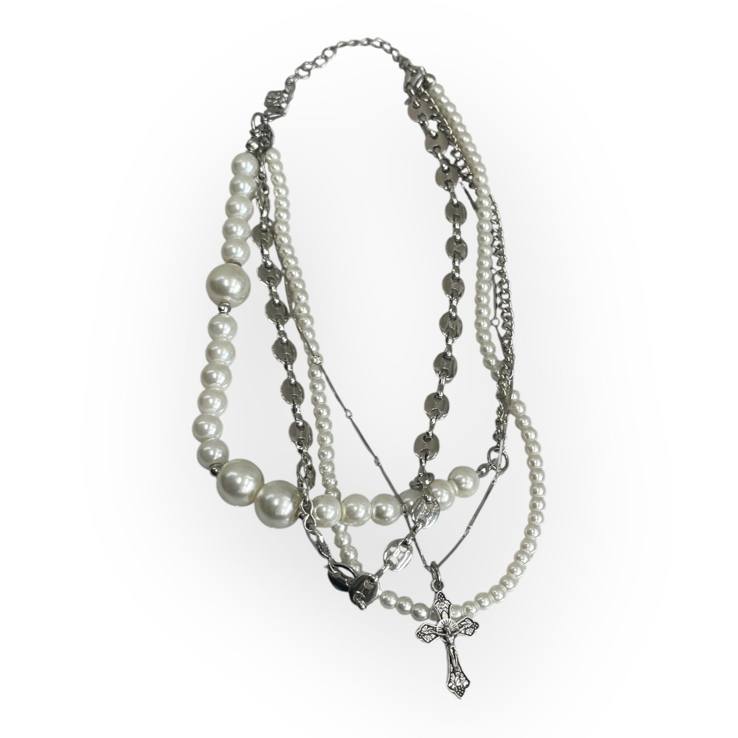 cross pearl necklace I24