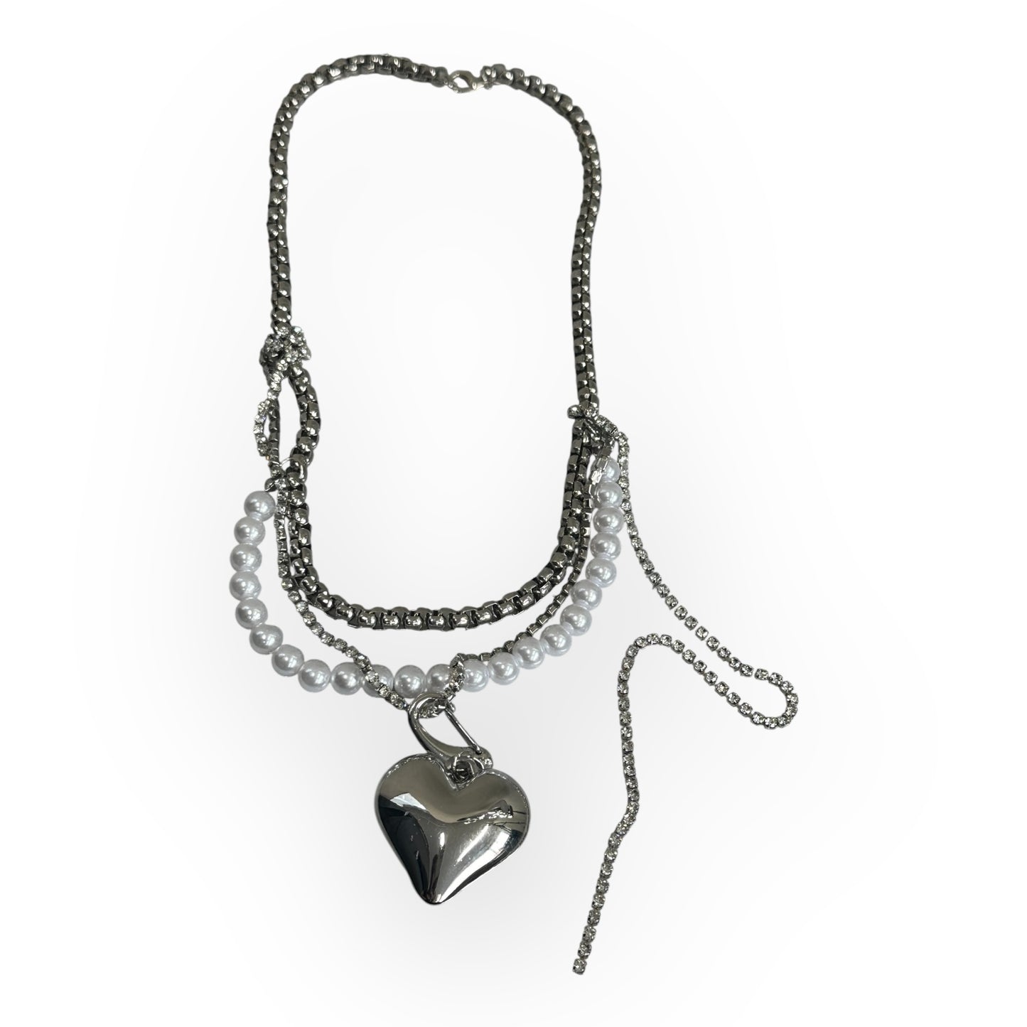 pearl heart necklace I22