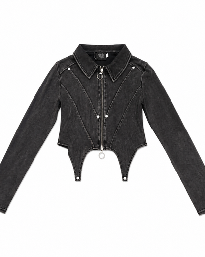 zip short tops A485