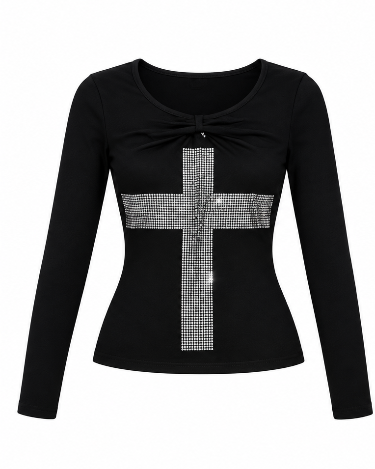 Studded Cross Top  A706