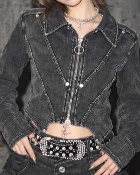 zip short tops A485