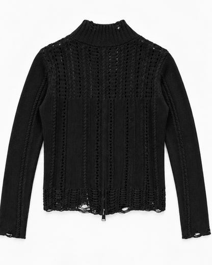 Stud Knit Zip Top A543