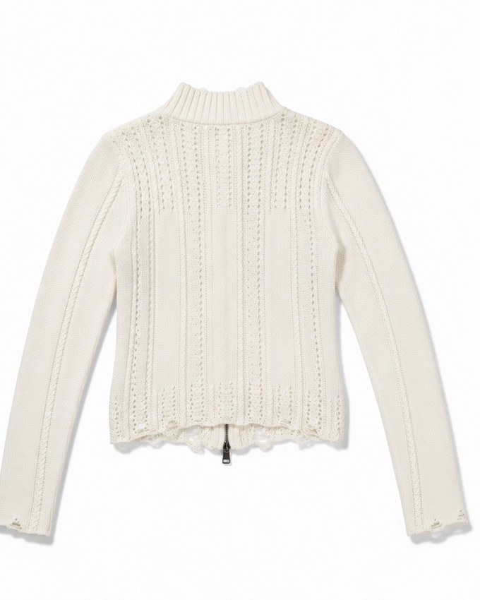 Stud Knit Zip Top A543