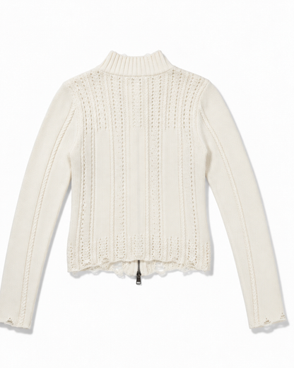 Stud Knit Zip Top A543